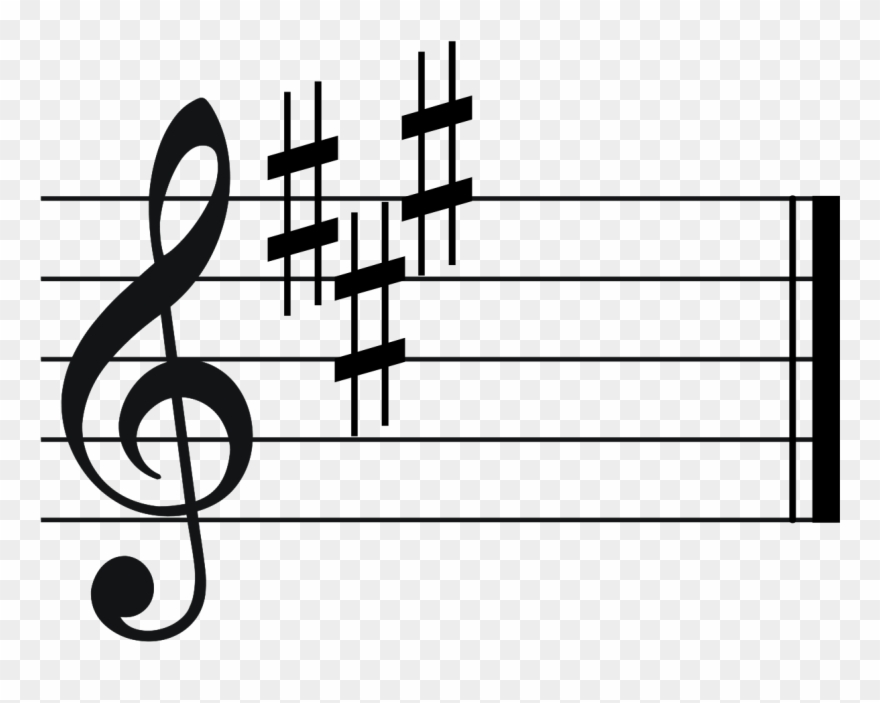 Key Signature - Key Signature Of E Clipart