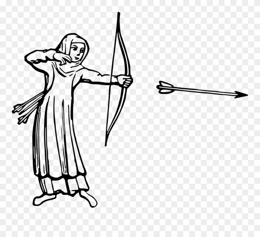 Bow And Arrow Black And White 27, Buy Clip Art - Drawing Bow And Arrow - Png Download