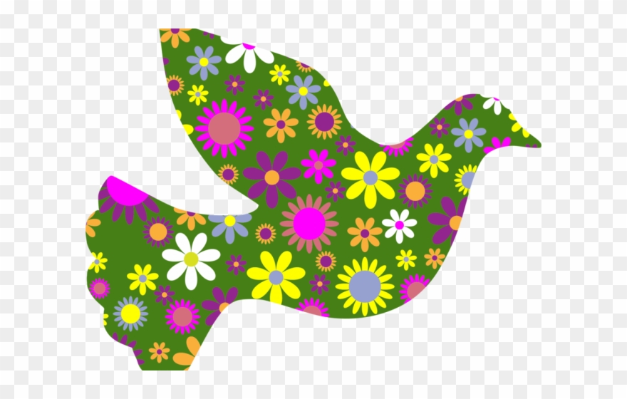 Dove Clipart Flower - Dove Of Peace And Flowers - Png Download