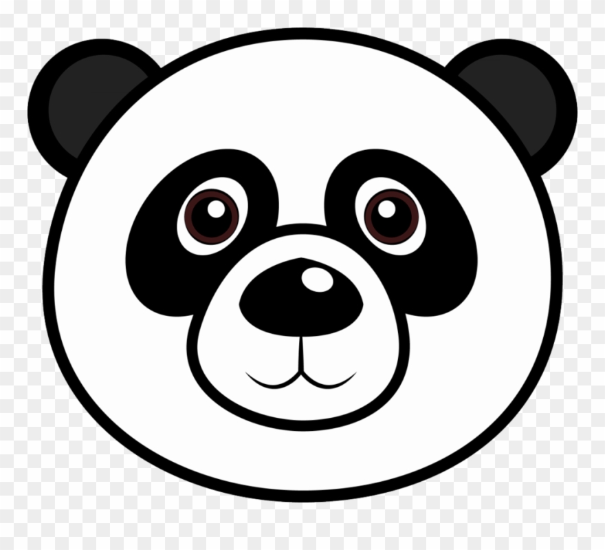 Panda Bear Face Coloring Page Clipart