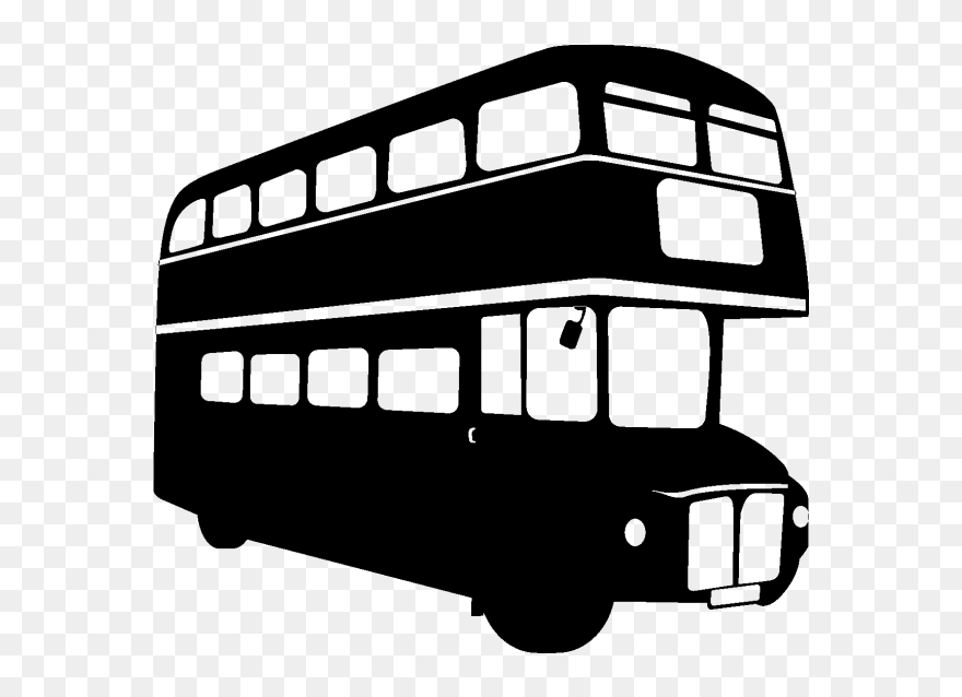 Free Download Black Full Clipart Black Screen Of Death - Double Decker Bus Silhouette - Png Download