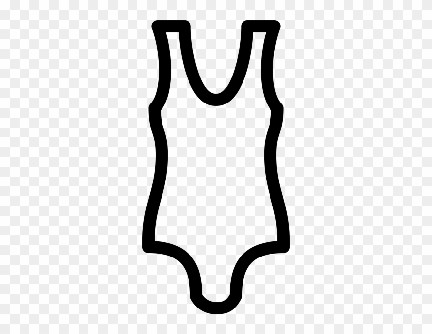 One Piece Swim Suit Rubber Stamp Clipart