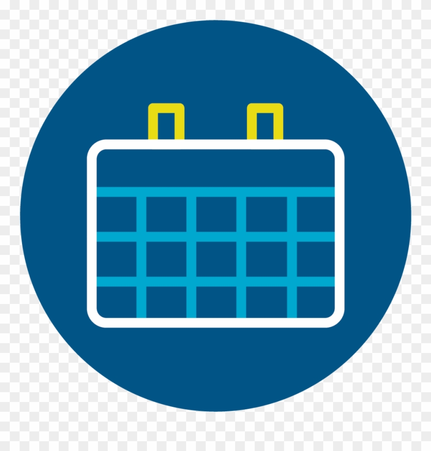 Calendar - Calendar Icon Circle Png Blue Clipart