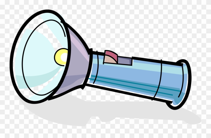Portable Flashlight Or Vector Image Illustration Of - Torch Clipart - Png Download