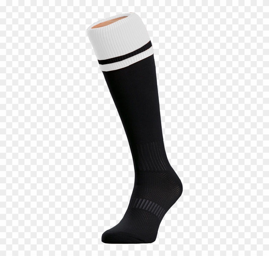 Black/white Contrast Referee Sock - Blue And White Football Socks Clipart