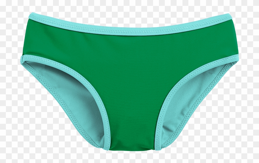 Child Wearing The Reversible Swim Bottom In Kids Size - Femilet Delhi Bikini Grøn Clipart