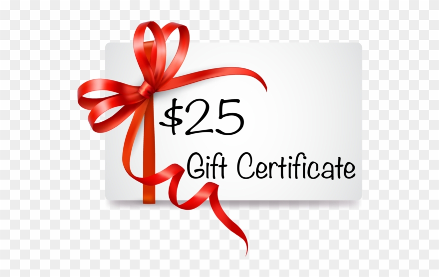 $25 Tip Top Gift Certificate - メッセージ カード 手書き リボン Clipart