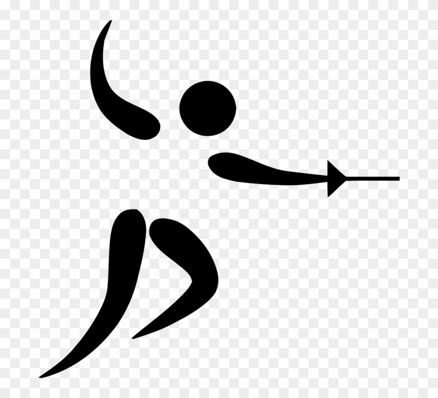 Girls Lacrosse Clipart 14, Buy Clip Art - Olympic Fencing Logo - Png Download