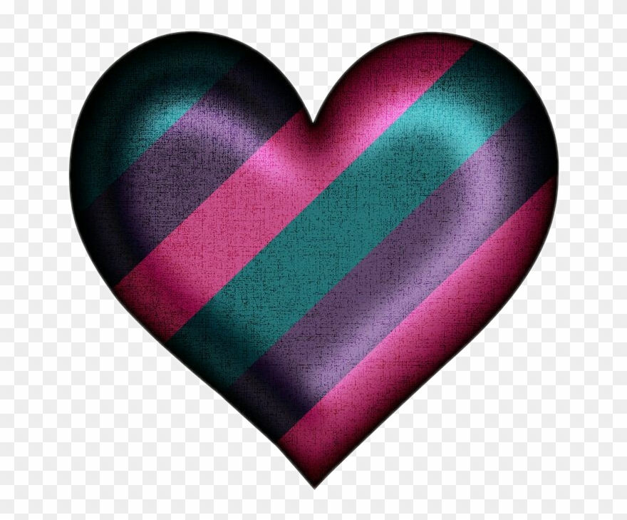 Striped Heart Clipart - Heart - Png Download