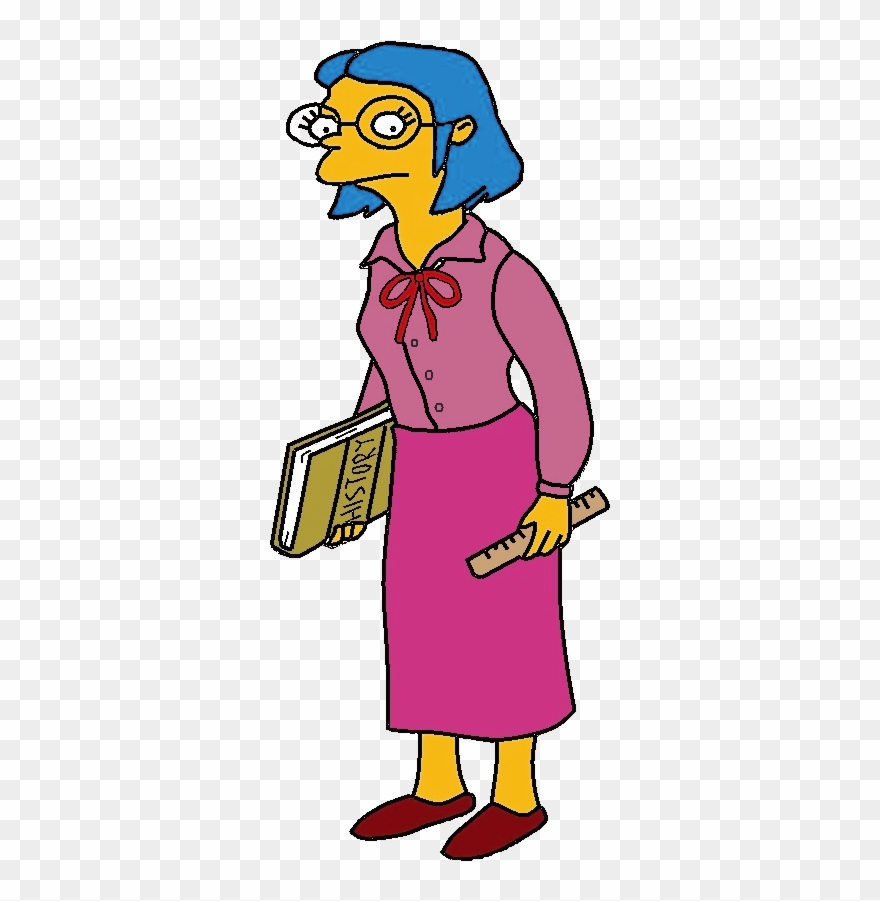 Elizabeth Hoover Miss Hoover Blue Hair - Simpsons Teacher Clipart