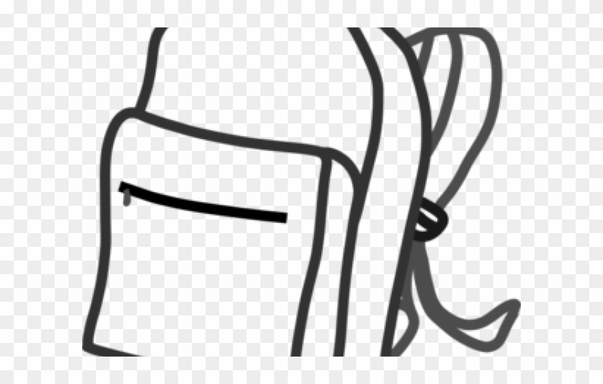 Bag Clipart Book Bag - School Bag Black And White - Png Download