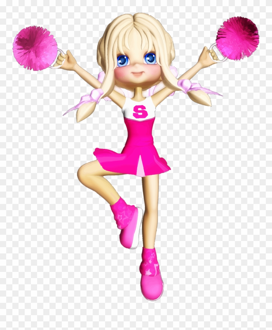 Christmas Football And Cheerleaders Clipart - Cartoon Cheerleader Png Transparent Png