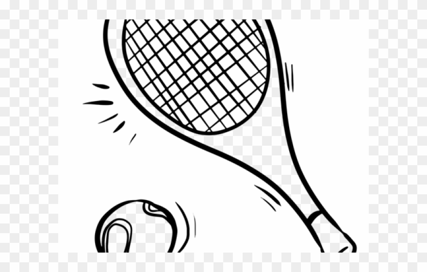 Tennis Ball Clipart Coloring Sheet - Tennis Racket Coloring Pages - Png Download