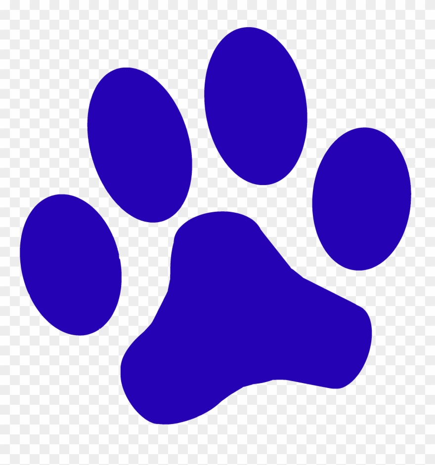 Blue Pawprint Clear - Patitas De Perro Naranja Png Clipart
