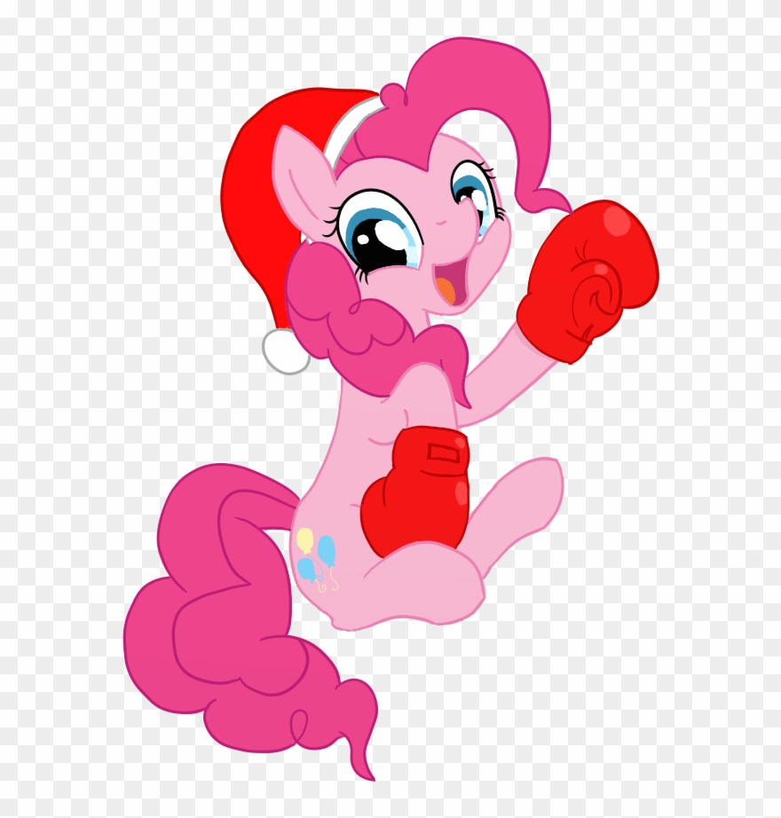 Drizzlefag, Boxing Gloves, Hat, Pinkie Pie, Safe, Santa - Cartoon Clipart