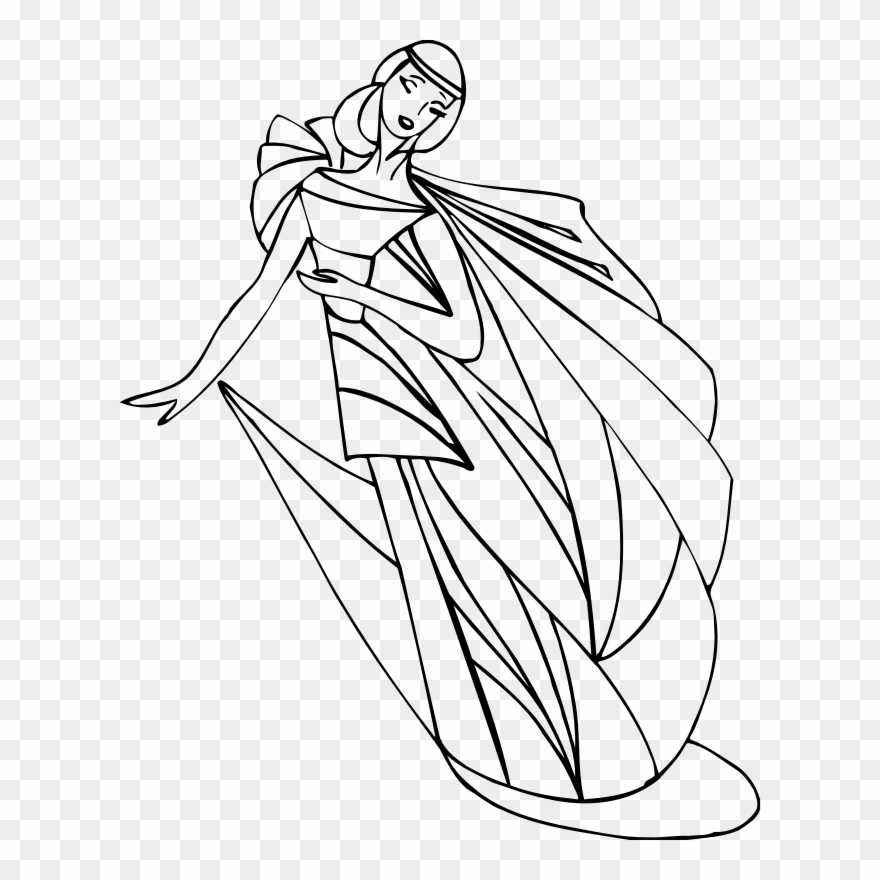 Dancer 40 Line Drawing - Drawing Clipart
