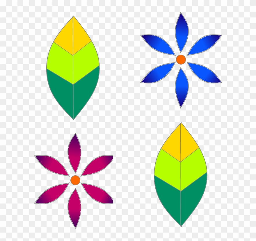 Original Leaves And Flowers Design - Asterisk Green Clipart