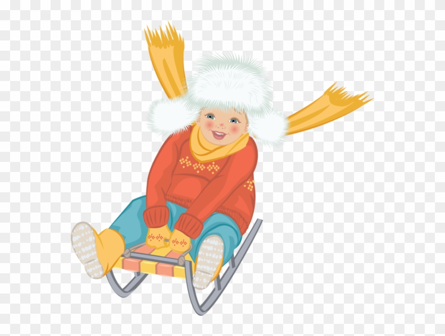 People, Illustration, Individual, Person, People Cute - Niño Con Trineo Png Clipart