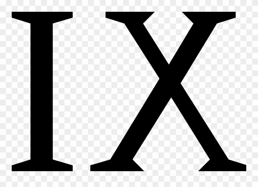 Nine In Roman Numerals Clipart