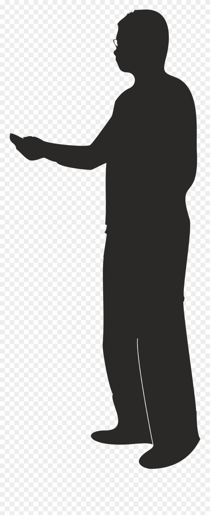 Download Presenting Or Pointing Big Image Png - Silhouette Person Pointing Png Clipart