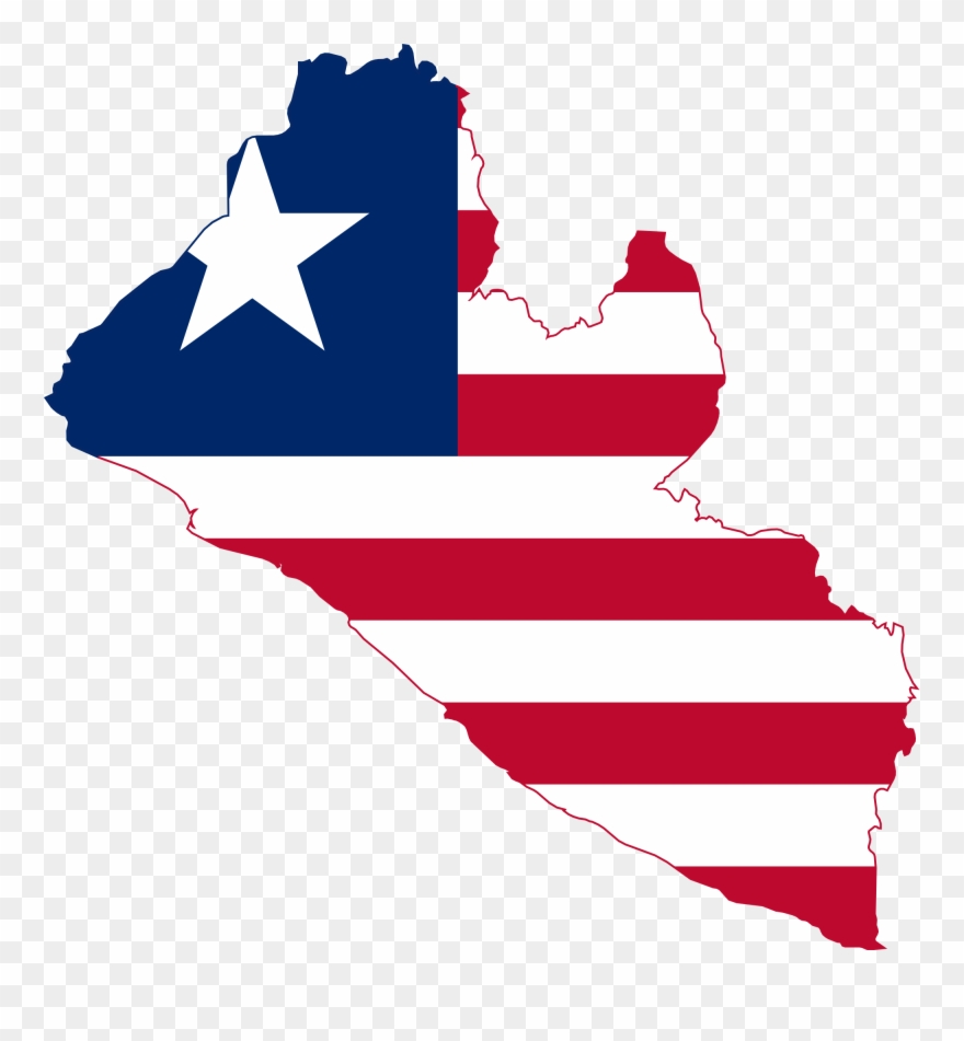 Rise Liberia - Map Of Liberia With Flag Clipart