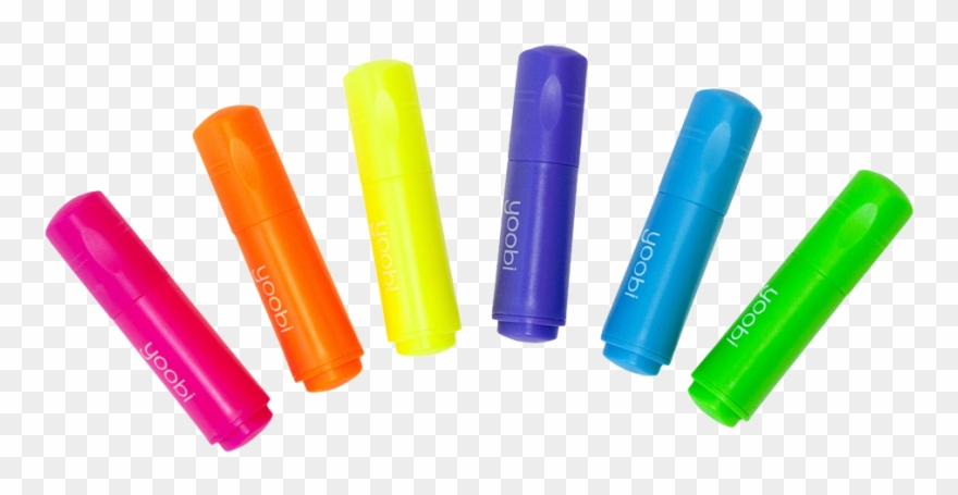 Mini Highlighters, 6 Pack - Plastic Clipart