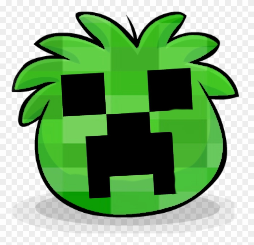 Creeper Puffle - Minecraft 2ds Clipart