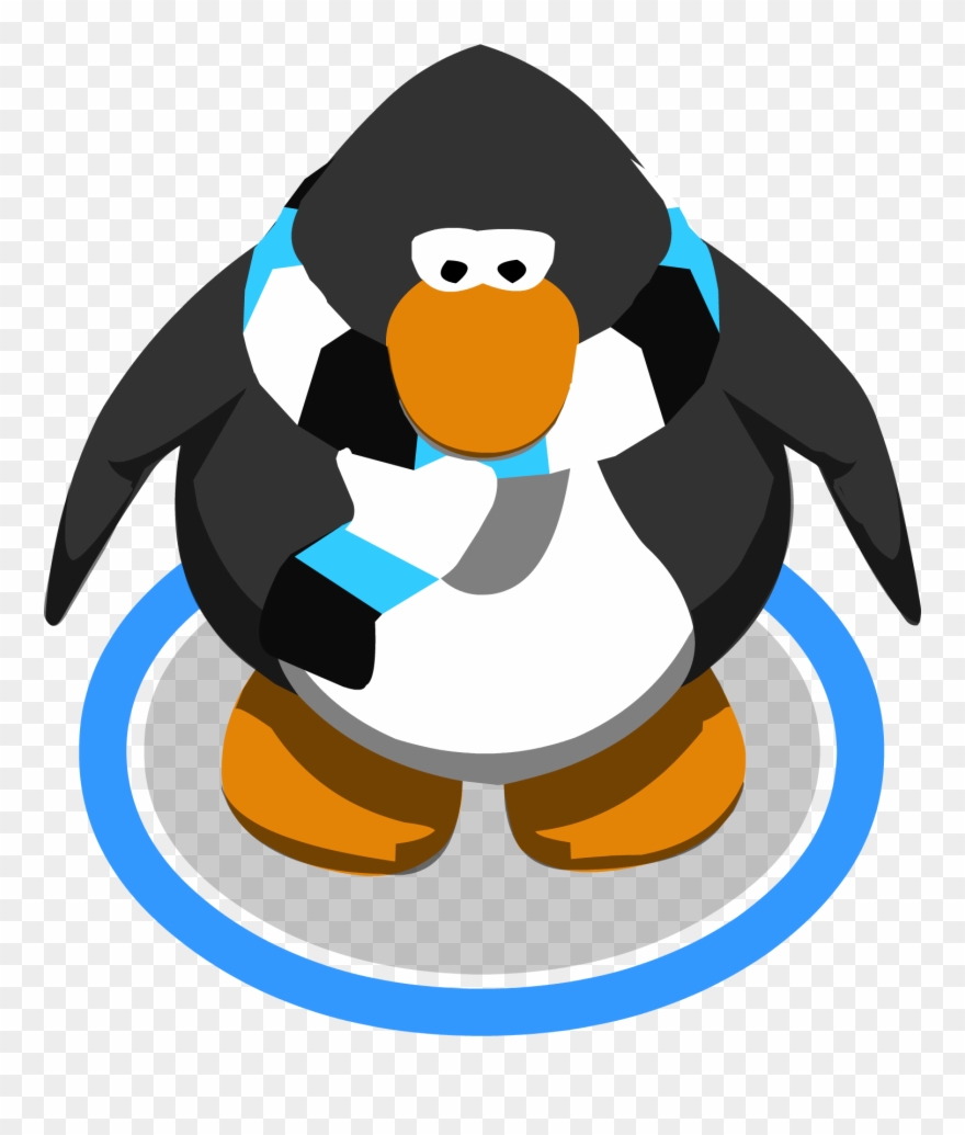 Blue Striped Scarf In-game - Club Penguin Graduation Cap Clipart