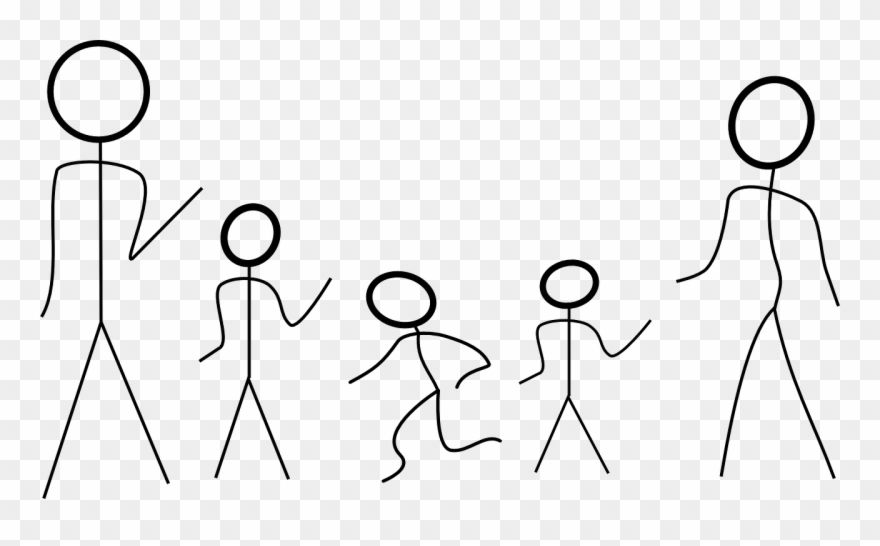 Animasi Keluarga 3 Anak Clipart