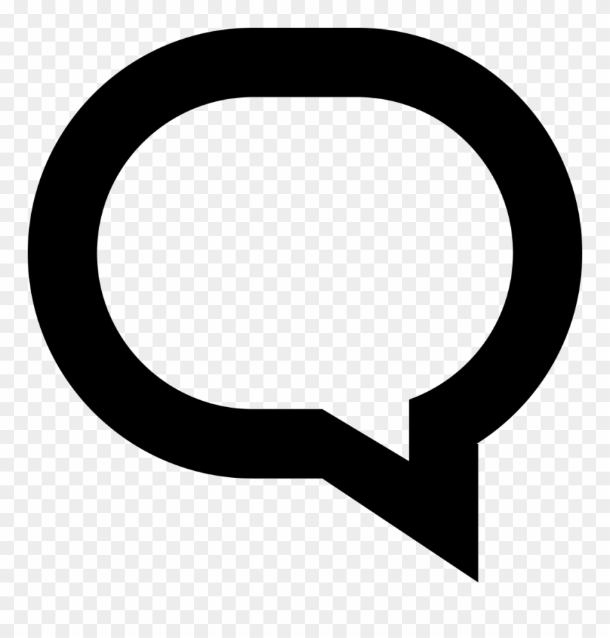 Oval Speech Bubble Outline Comments - Icon Clipart