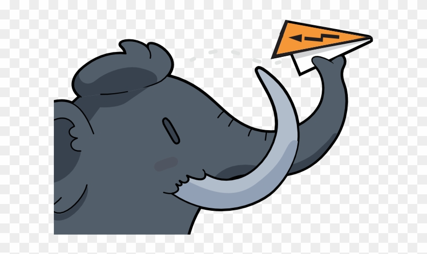 Mastodon Software's Illustration Of An Elephant Throwing - Airplane Clipart