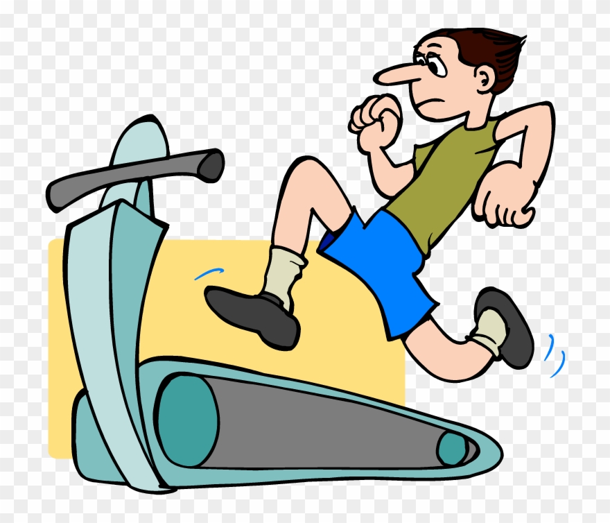 Man Running On Treadmill - نقاشی ورزش و سلامتی Clipart