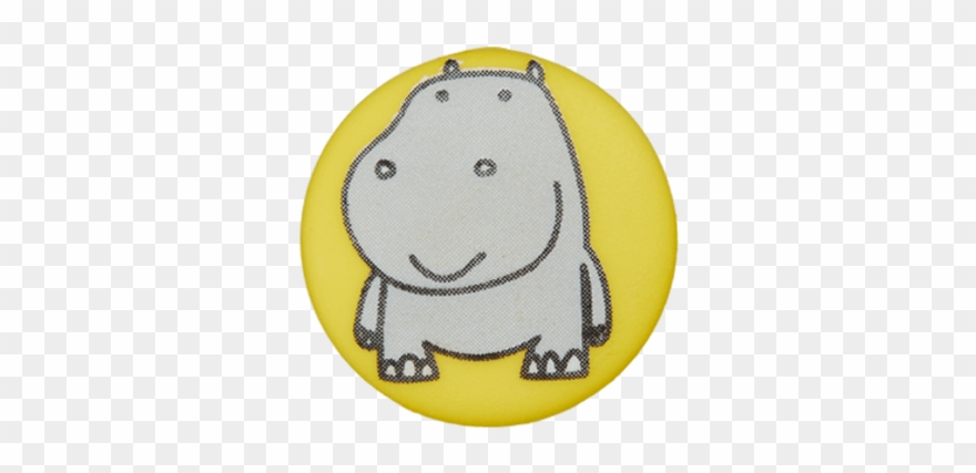 Polyester Button Hippo - Cartoon Clipart