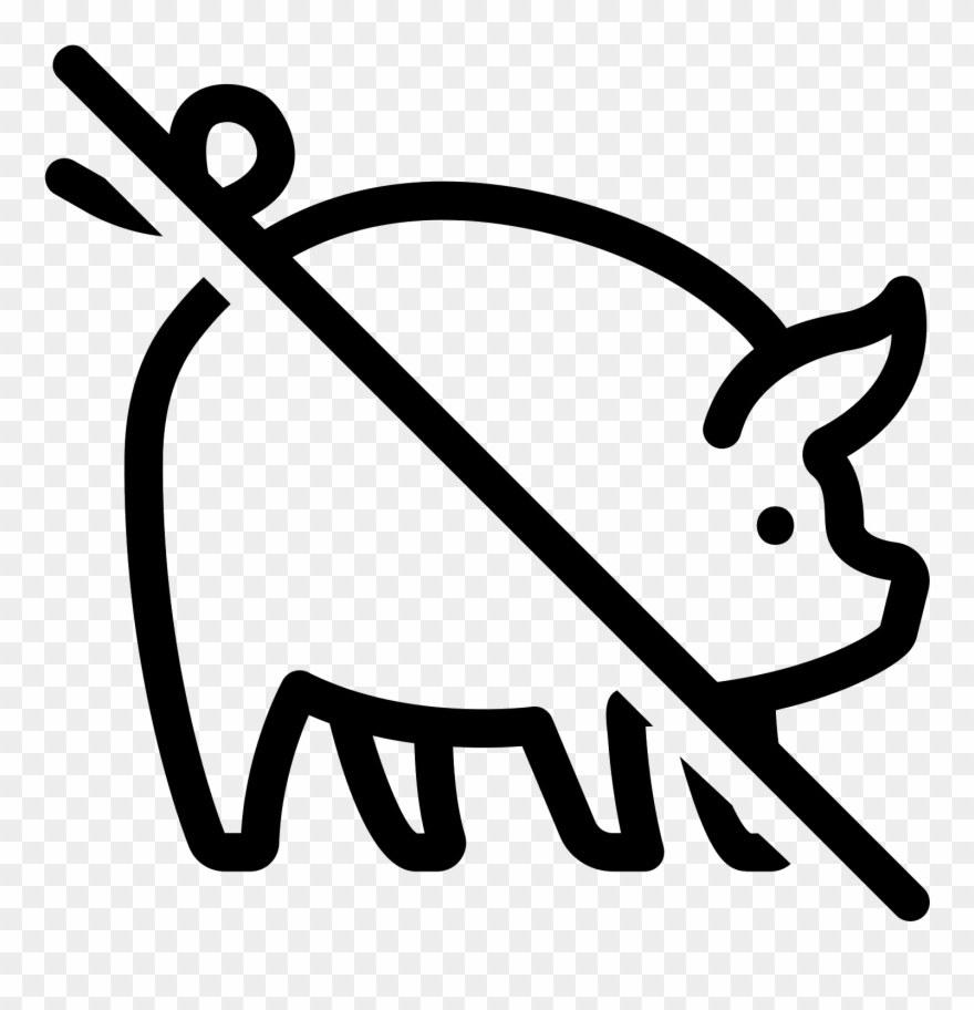 No Pork Icon - Pig Icon Clipart