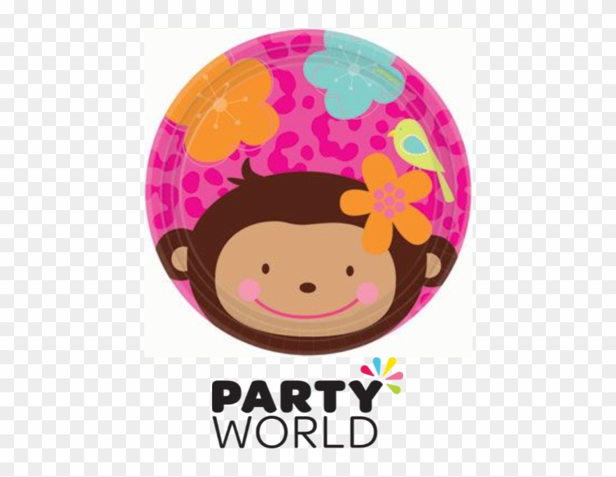 Amscan 18cm International Monkey Love Paper Plates Clipart