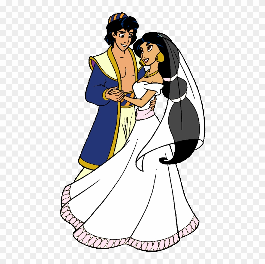 Download Princess Jasmine And Aladdin Wedding Clipart - Disney Princess Wedding Clipart - Png Download