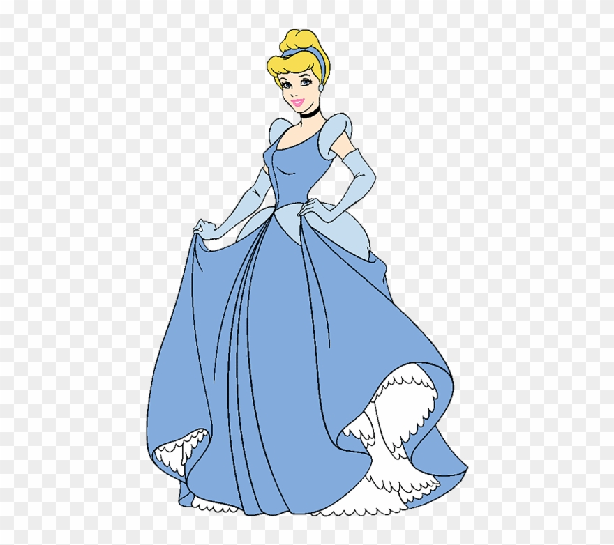 Cinderella Clipart To Use For Stecil - Cinderella Drawing With Colour - Png Download