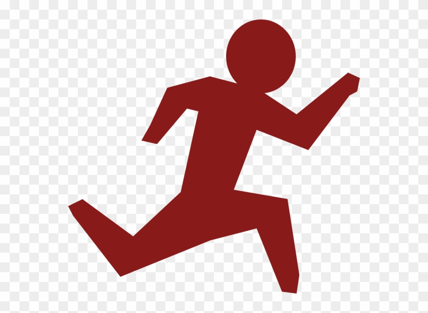Men Clipart Red - Black Running Man Cartoon - Png Download