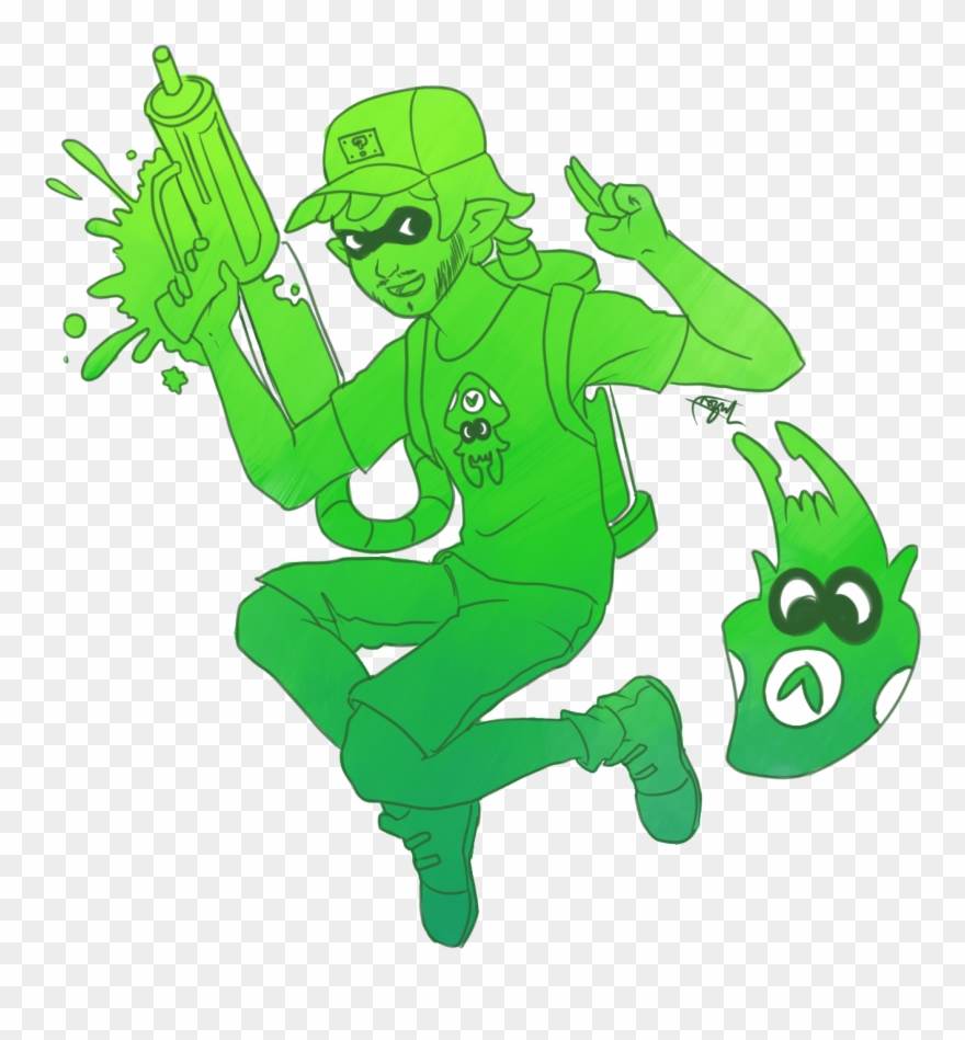Splatoon Green Fictional Character Vertebrate Cartoon - Splatoon Clipart