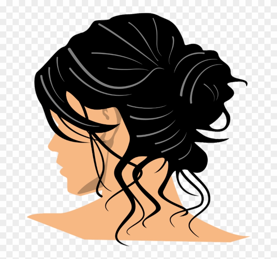 Lady Hair Bun - Messy Bun Clip Art - Png Download