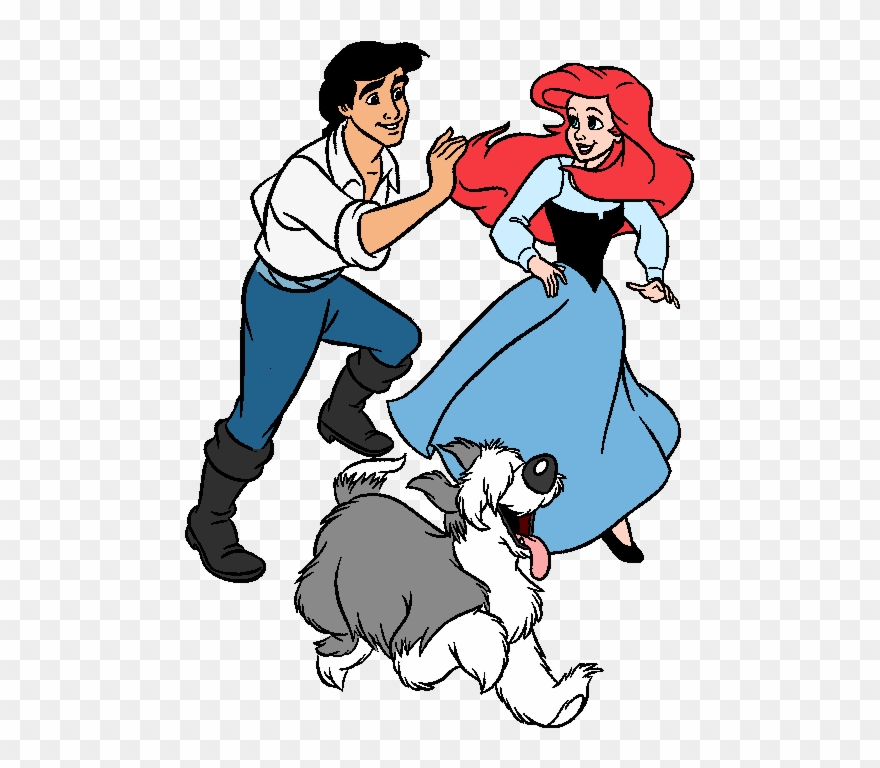 Ariel & Eric W/doggie - Ariel Eric And Max Clipart