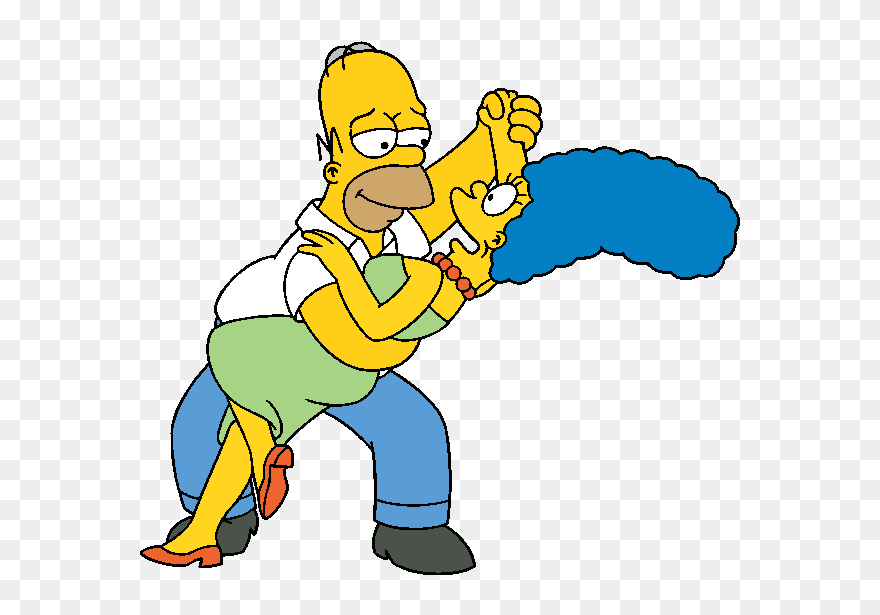 The Simpsons Clip Art Image - Homer And Marge Simpson - Png Download