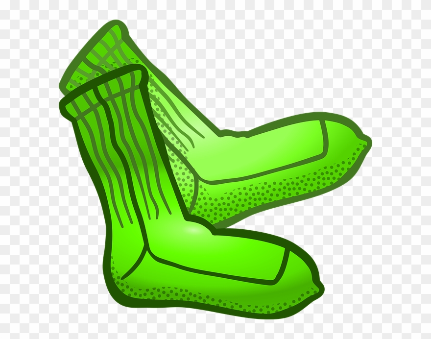 Clothes, Sock, Socks, Stocking, Verbs - Green Socks Clipart - Png Download