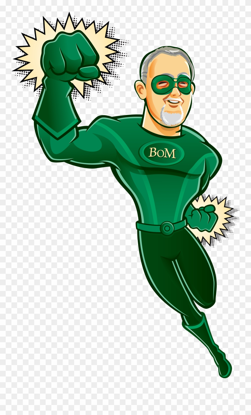 Green Crunch Crusader - Cartoon Clipart