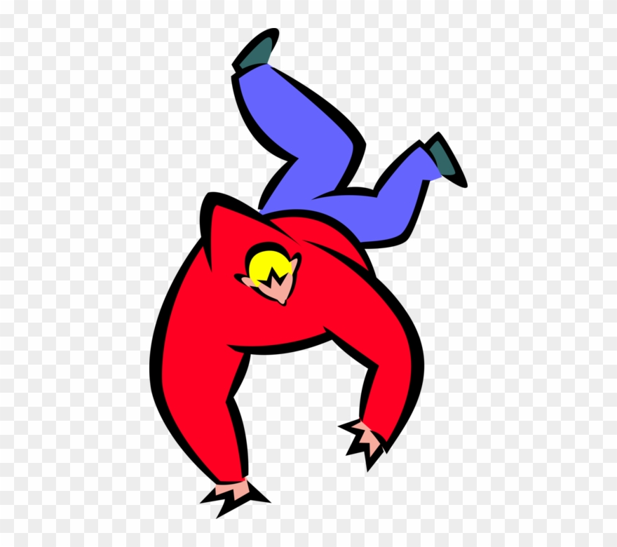 Vector Illustration Of B-boy Breakdancer Performs Street - Illustration Clipart