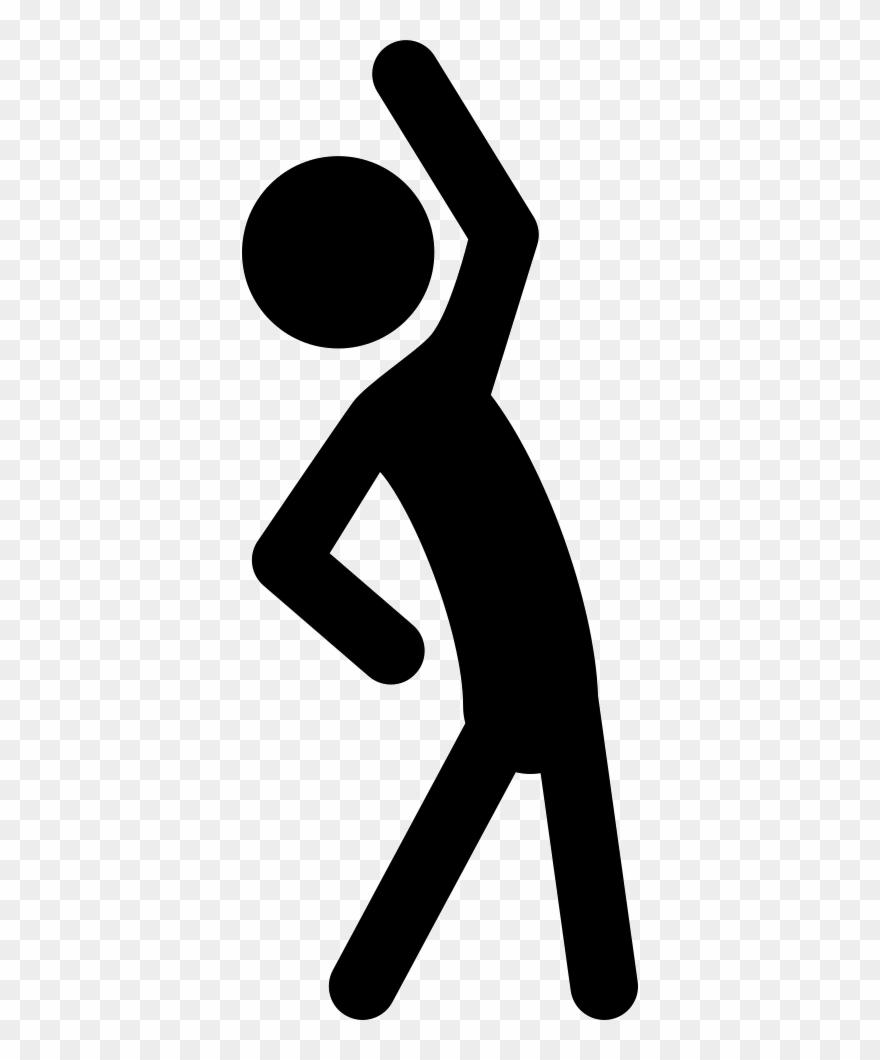 Stretching Man Silhouette Raising Right Arm Comments - Png Stretching Clipart