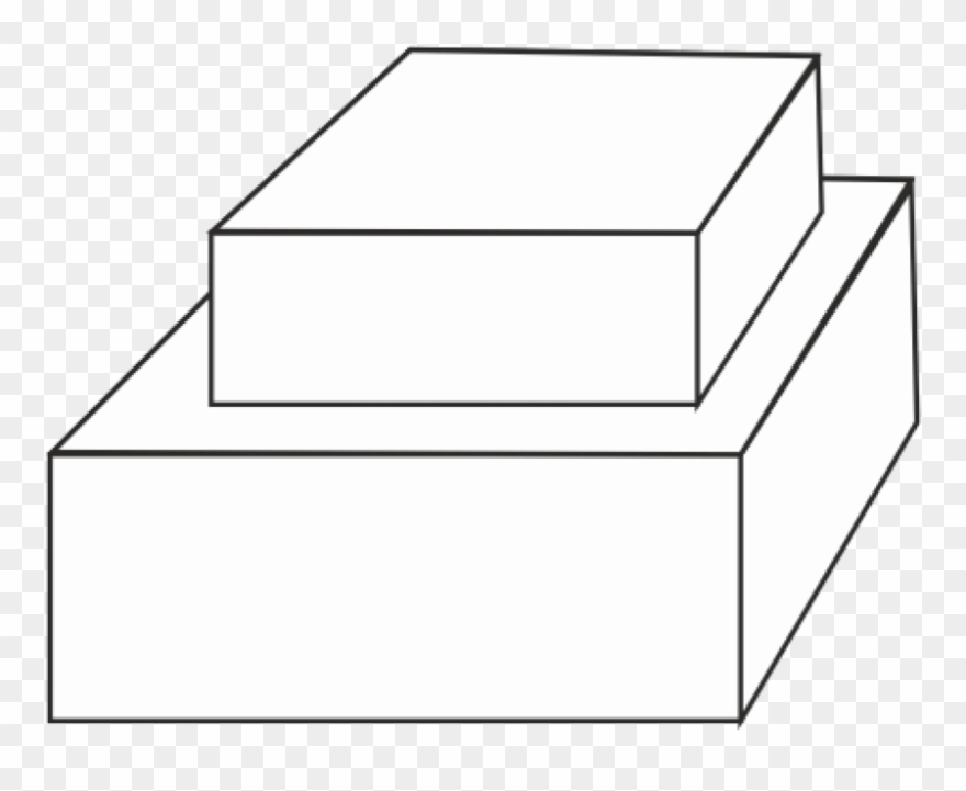 Two Tier Square Cake - Square Cakes Two Tiers Clipart