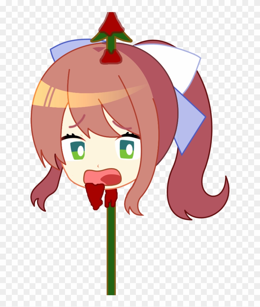 Monika Chibi Bulli[reads Announcement Bar] Say No More - Monika Sticker Jumping Clipart
