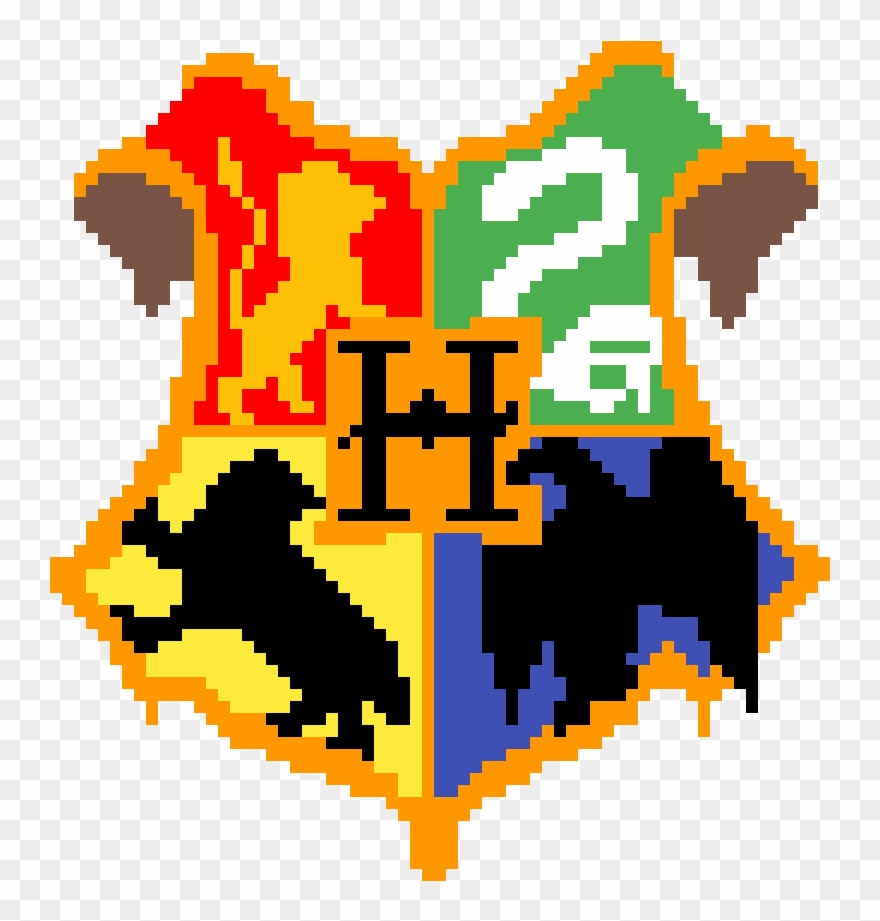 Hogwarts Crest - Pixel Art Harry Potter Clipart