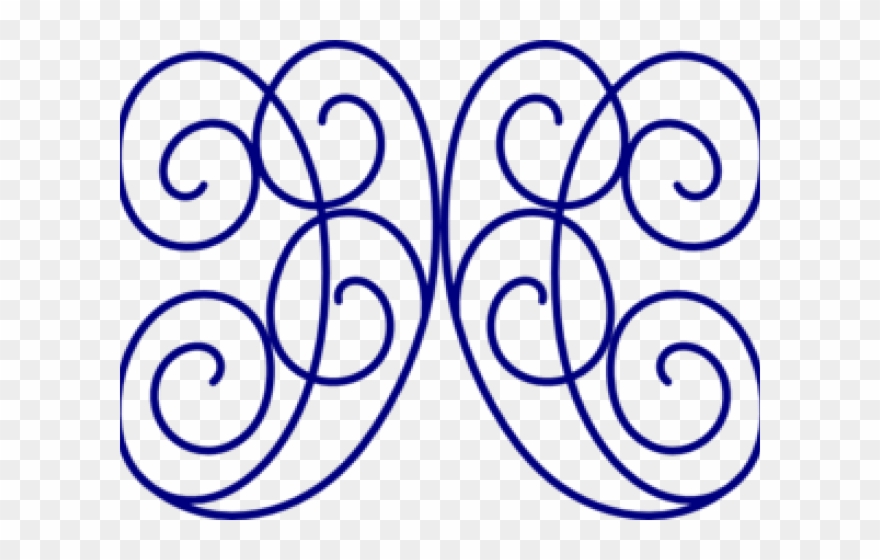 Dark Blue Clipart Royal Blue Wedding - Blue And Gold Swirl - Png Download